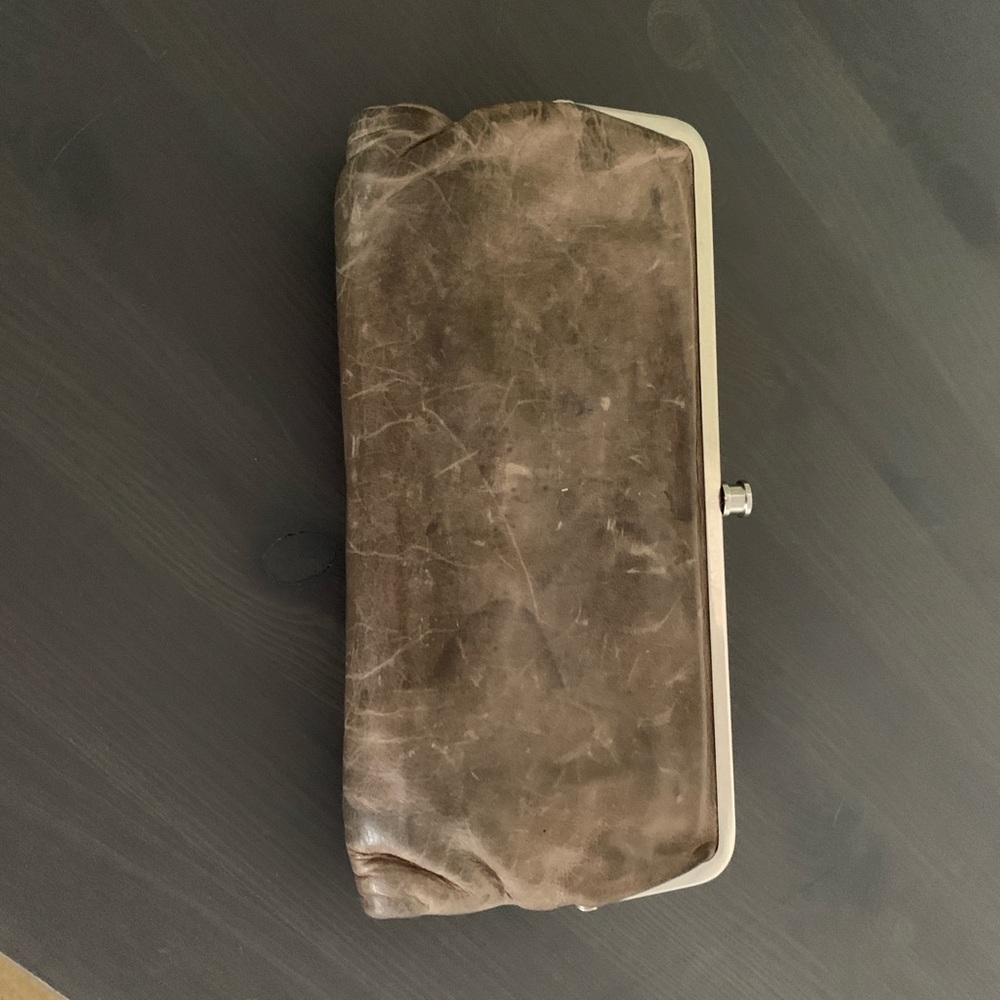 HOBO Distressed Leather Clutch Wallet